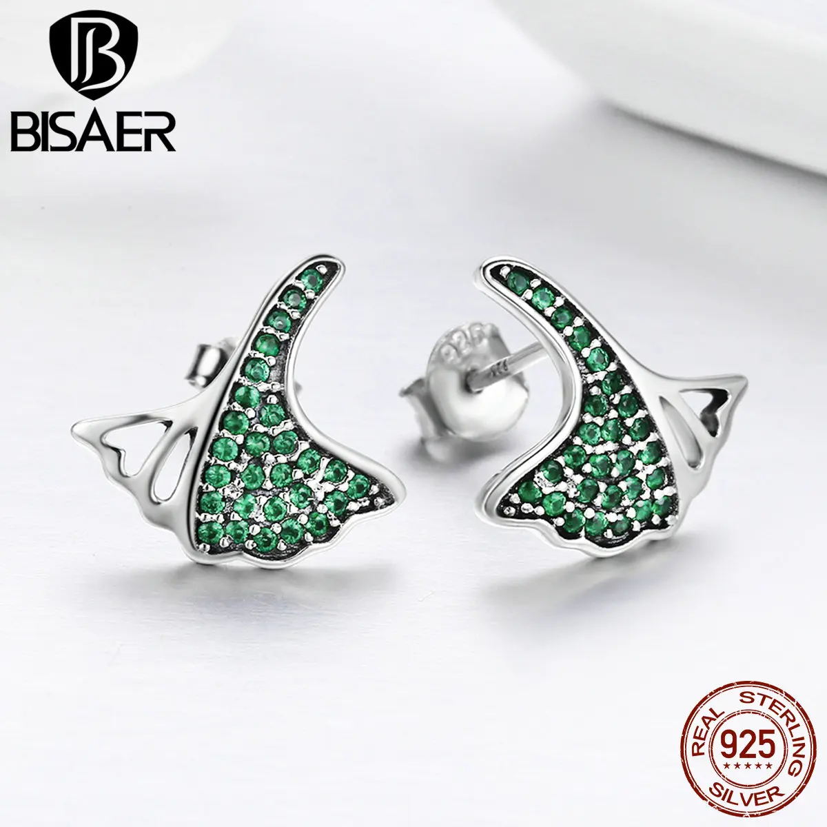BISAER Bijoux 925 пробы серебряные цветущие цветочные бутоны, серьги-гвоздики для женщин, модные серебряные серьги, ювелирные изделия GXE295