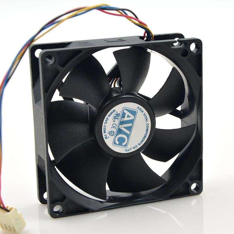 

100pcs For AVC 8025 80mm x 80mm x 25mm DL08025R12U Hydraulic Bearing PWM Cooler Cooling Fan 12V 0.50A 4Wire 4Pin Connector
