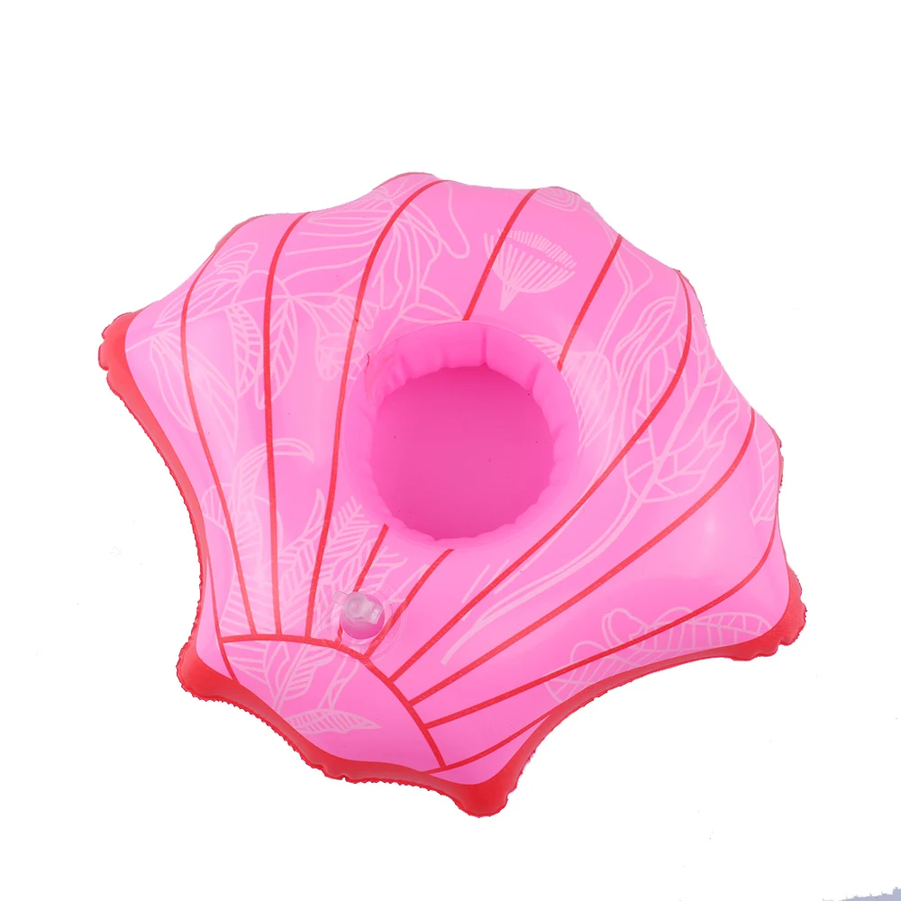 Pink shell Мини-плавающий держатель для чашки, надувные игрушки для бассейна, вечерние детские игрушки для воды, украшение, надувной бассейн, поплавок, держатель для напитков - Цвет: Pink shell