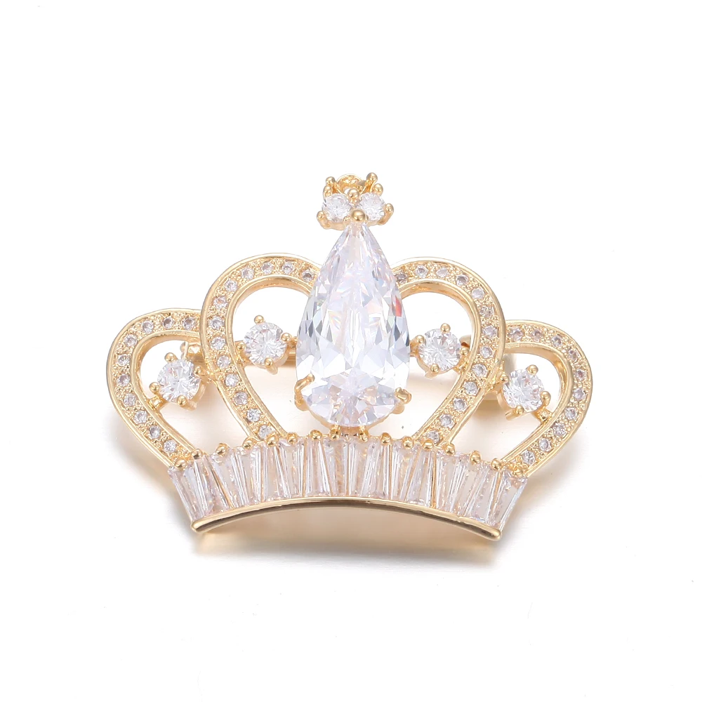 Женская брошь в форме короны King Cap с кубическим цирконием свадебное платье модные