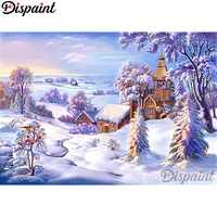 dispaint full squareround drill 5d diy diamond painting house tree embroidery cross stitch 3d home decor a10453