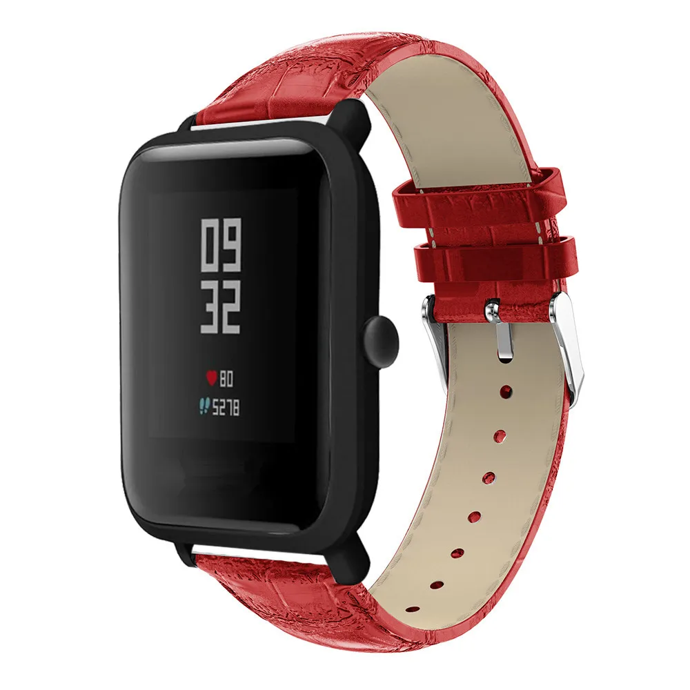 2 In1 ремень для Xiaomi Huami Amazfit Bip BIT Lite Youth группа кожаных ремешков+ Экран пленка для amazfit Смарт-часы с браслетом