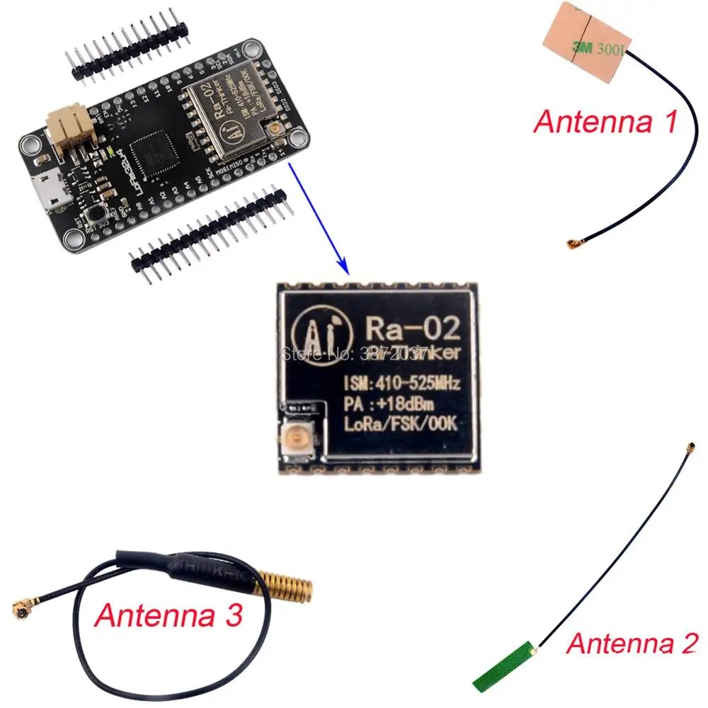 433 МГц LoRa32u4 Ra-02 1 км LoRa приемопередатчик Wi-Fi модуль Atmega328 SX1278 LiPo JST разъем антенны для Arduino