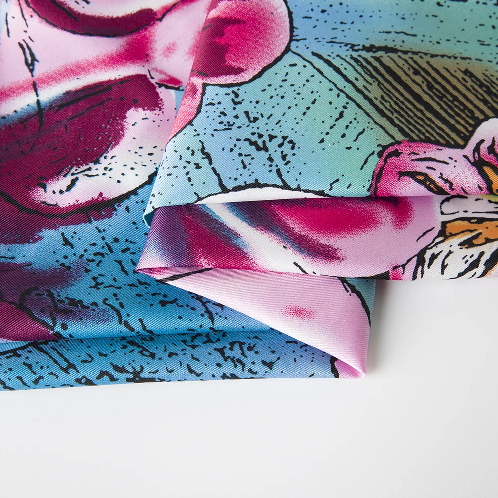 Новый роскошный брендовый 100% саржевый шелковый шарф для женщин цвета в богемном