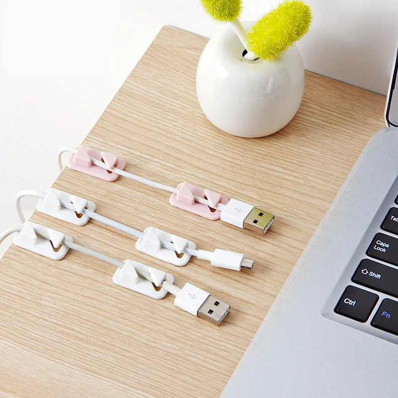 12 шт./лот Миниатюрный Настольный зажим для проводов самоклеящиеся USB наклейки