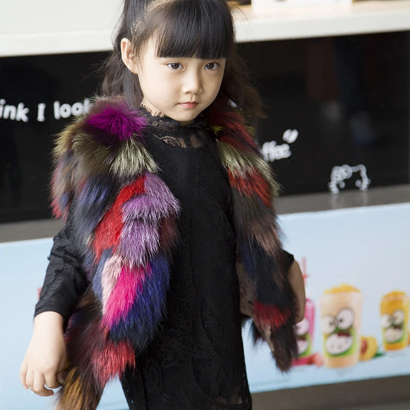 New Luxury Fur Fox Children Really Fashion Color Vest Girls Shorts Quilted | Детская одежда и обувь