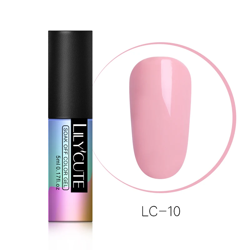 LC-10 LILYCUTE зеленый УФ-гель для ногтей Vernis полуперманентный дизайн ногтей украшение чистый Гель-лак для маникюра дизайн ногтей 5 мл - Цвет: LC-10