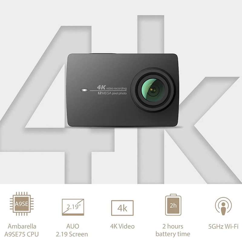 Международная Экшн камера для Xiaomi YI 4 K Ambarella A9SE ARM 12MP CMOS 2 19 &quot155 градусов EIS wifi