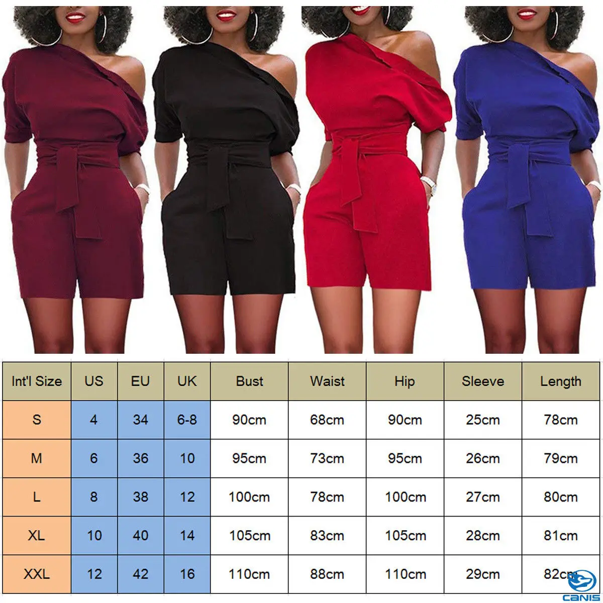 7color New Brand UK Women Casual Striped Mini Clubwear Ladies Playsuit One Shoulder High Waist Plus Size | Женская одежда