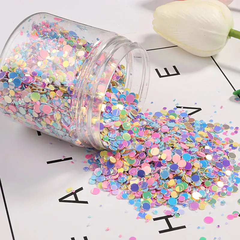 Новинка! 60 г/упак. коробка упаковка блесток микс макарун цвет DIY пайетки для рукоделия Cekiny ногтей пайетки lentejuelas домашний декор наполнитель - Цвет: Mix 1 to 4mm Dot