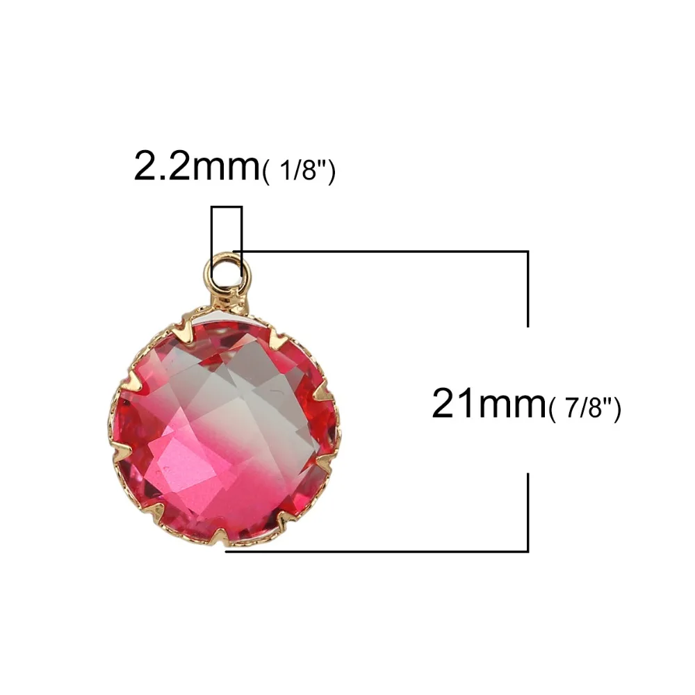 DoreenBeads медный стеклянный кулон с золотым покрытием цветные граненые