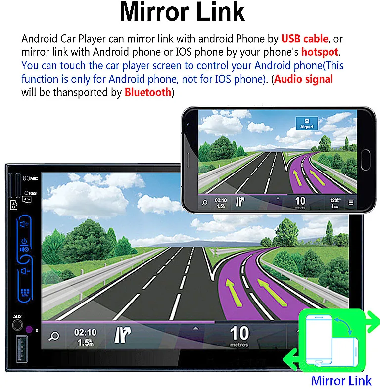Универсальный 2 din Android 6 0 dvd плеер автомобиля gps Wi Fi Bluetooth 7 дюймов экран|din android|universal
