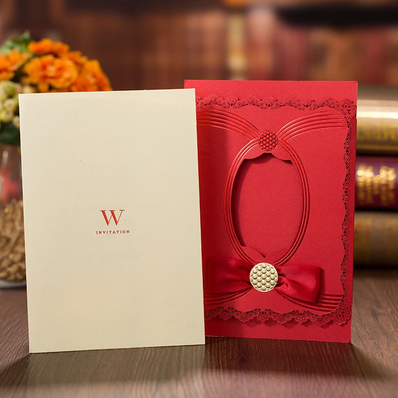 100 шт красные лазерные свадебные пригласительные открытки на заказ Элегантные