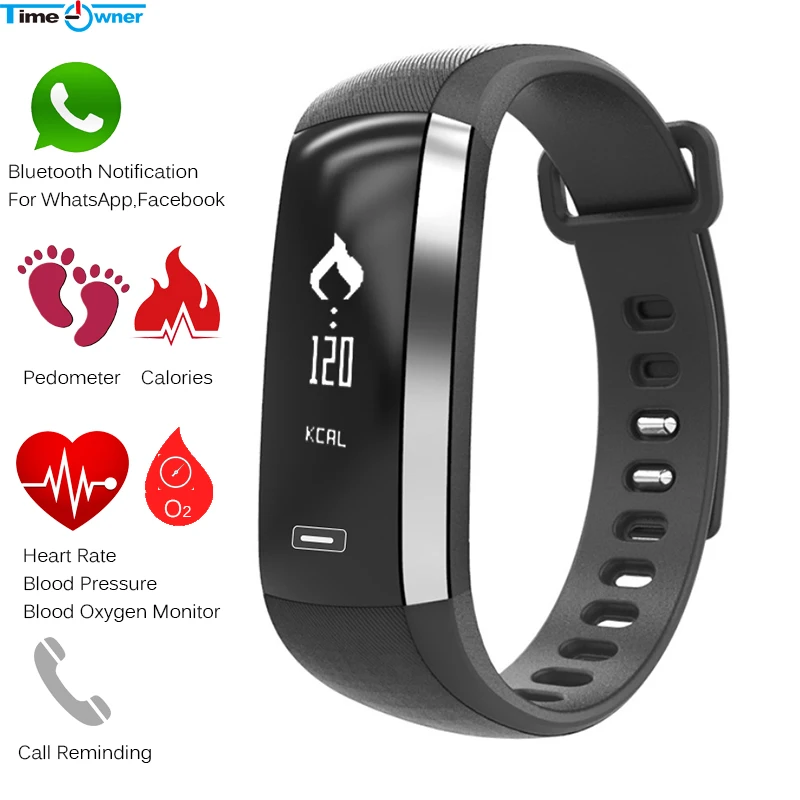 Time Owner M2 Smart Bracelet Bluetooth Notification Heart Rate Blood Oxygen/Pressure Activity Tracker for iPhone Android Xiaomi |