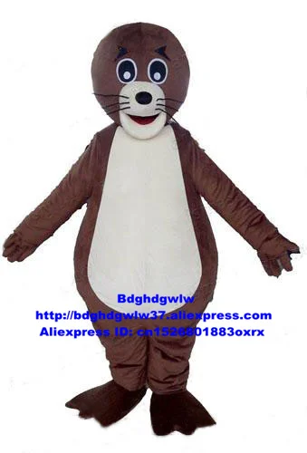 Brown Seal Sea Dog Lion Dogs Fur Mascot Costume Adult Cartoon Character Upacara Penutupan Comedy Performance zx285 | Тематическая