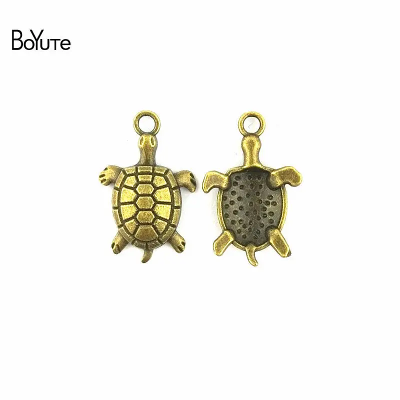 BoYuTe(50 шт./лот) античный серебряный бронзовый металлический Морской Соединитель черепаха подвески для самостоятельного изготовления ювелирных изделий - Окраска металла: 17x27MM Turtle