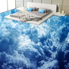 Самоклеящиеся настенные 3D-обои на заказ, для гостиной, спальни, ванной, из ПВХ, с изображением голубого неба и облаков