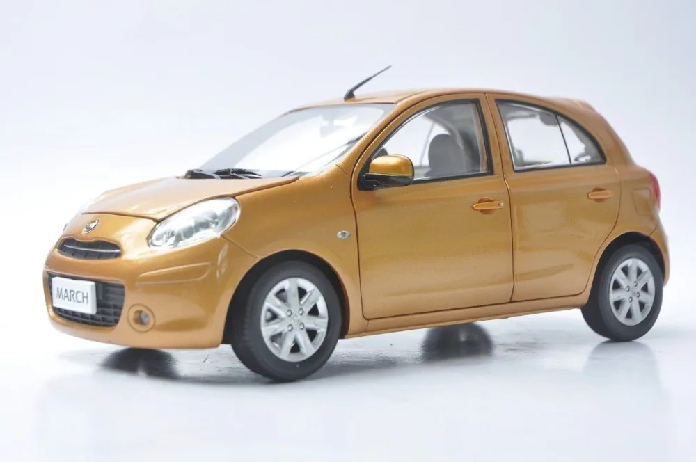 

1:18 литая модель для Nissan March Micra Orange Minicar игрушечный автомобиль из сплава миниатюрные коллекционные подарки