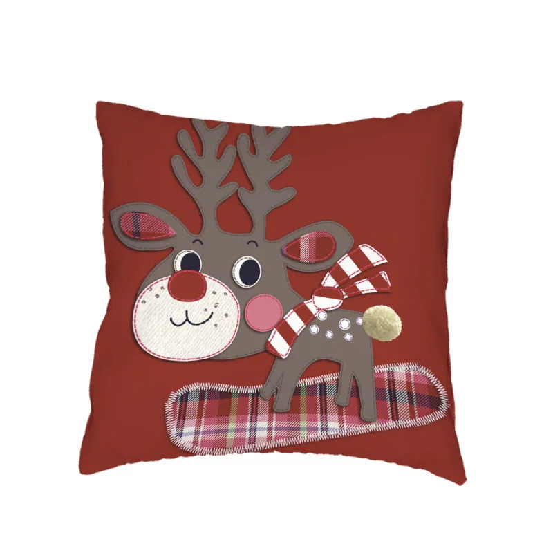 Cute Cartoon White Polyester Peach Skin Cushion Cover Giraffe Sika Deer Donkey Print Kids Birthday Gift Home Decorate Pillowcase | Дом и сад