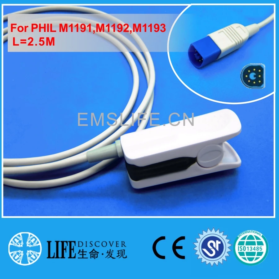 

Long cable MR finger clip spo2 oxygen sensor for PHIL M1191,M1192,M1193