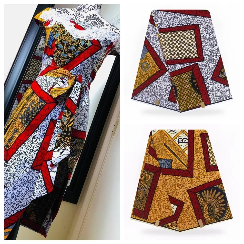 

Soft Ankara African Cotton Wax Prints Fabric Real Veritable Wax High Quality African Real Pagne Wax Fabric For Party Dress 6yd