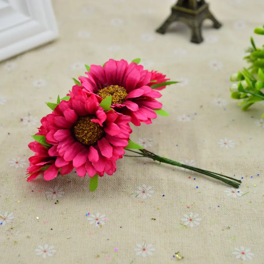 6 шт./Букет искусственных цветов недорогие рождественские аксессуары для