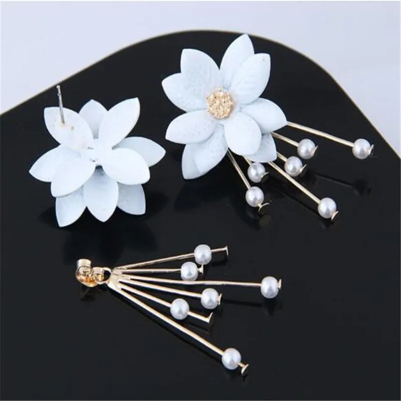 Женские серьги-подвески с искусственным жемчугом серьги жемчужинами и цветами