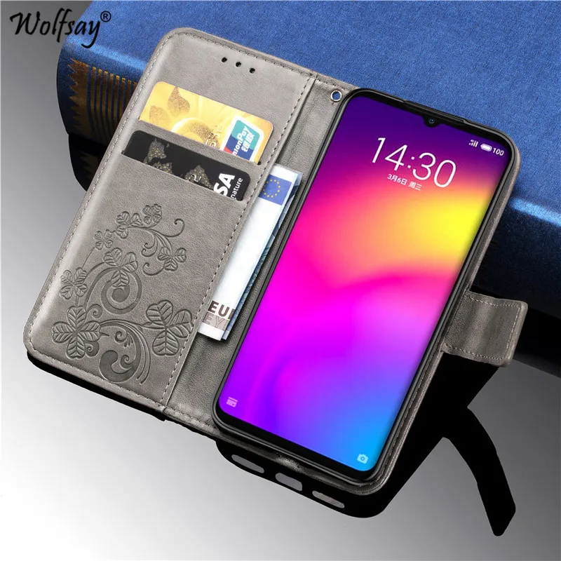 Чехол Meizu Note 9 роскошный силиконовый флип кошелек чехол для телефона задняя
