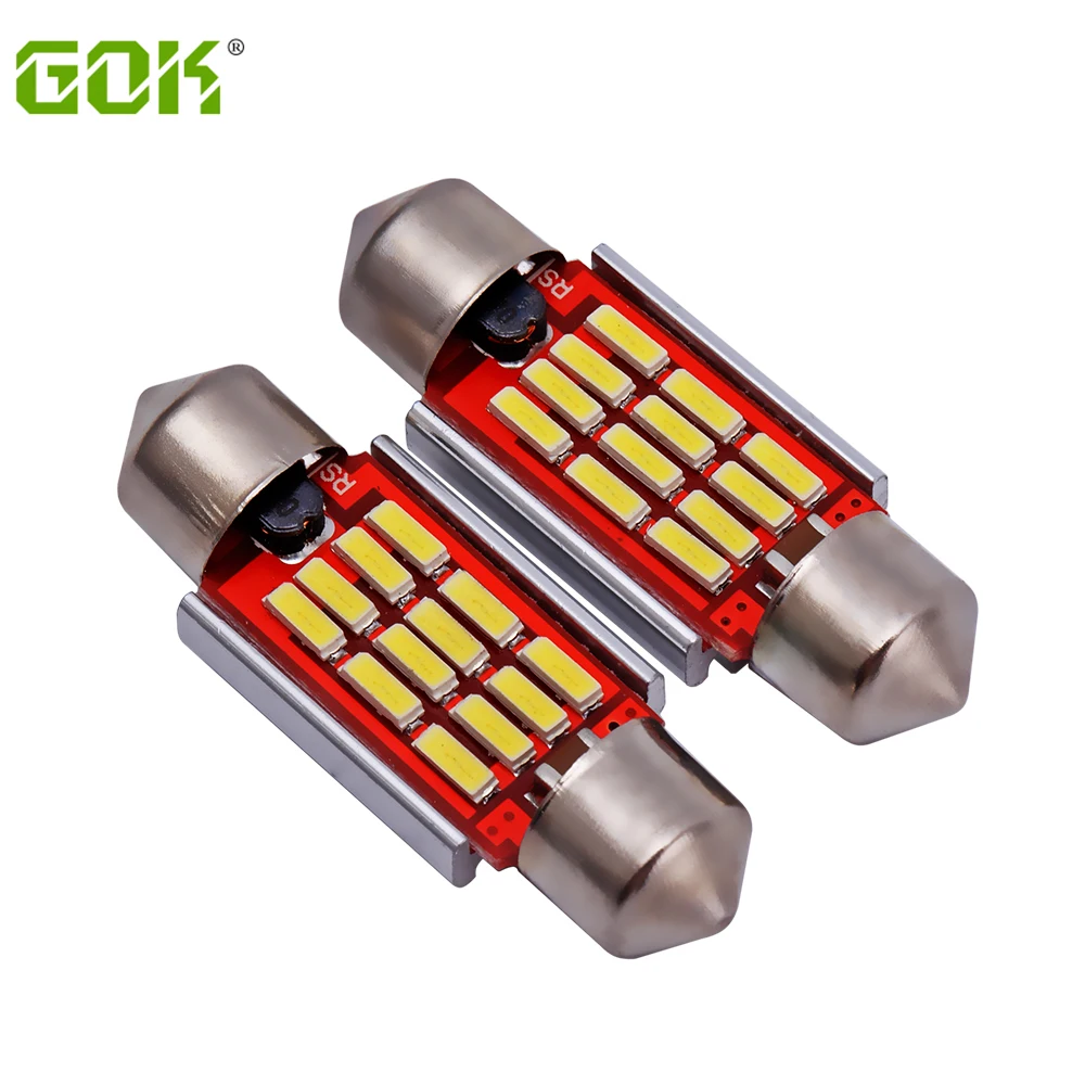 50 шт. светодиодная купольная гирлянда 4014smd 12led без полярности Canbus c5w Led 36 мм 39 42