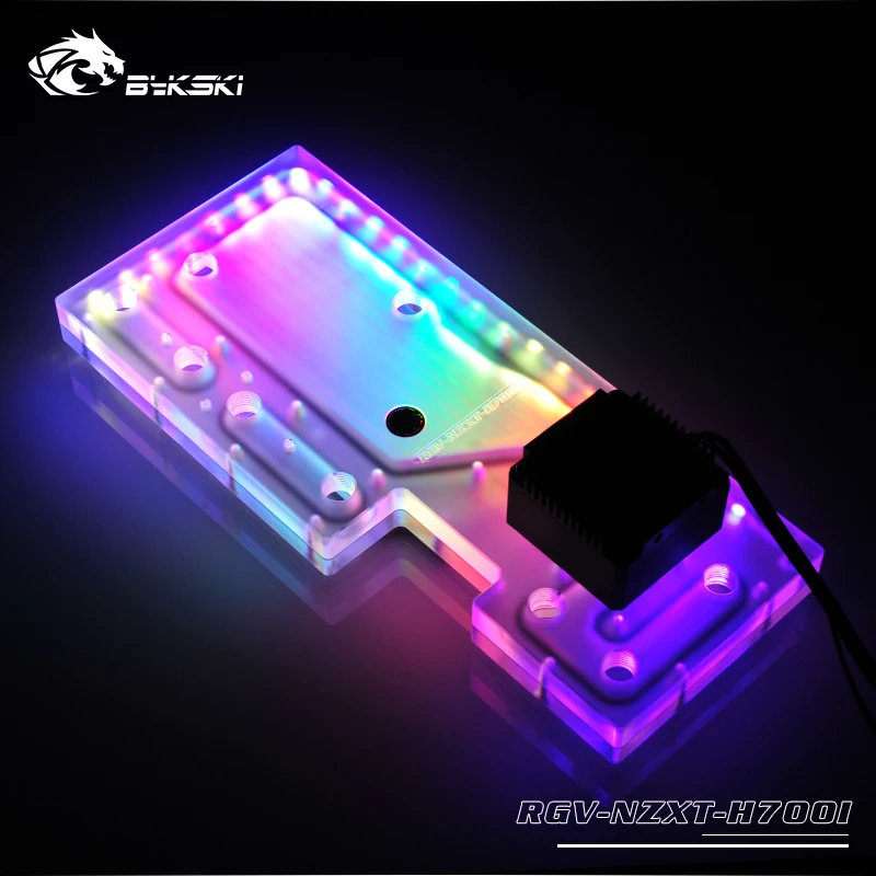 BYKSKI акриловая доска водный канал решение использовать для NZXT H700B компьютерный чехол для процессора и GPU Блок охлаждения/3PIN RGB светильник