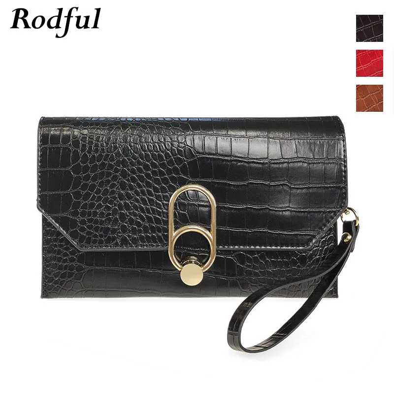 Винтажный кожаный дневной клатч женские сумки на плечо с крокодиловой цепочкой