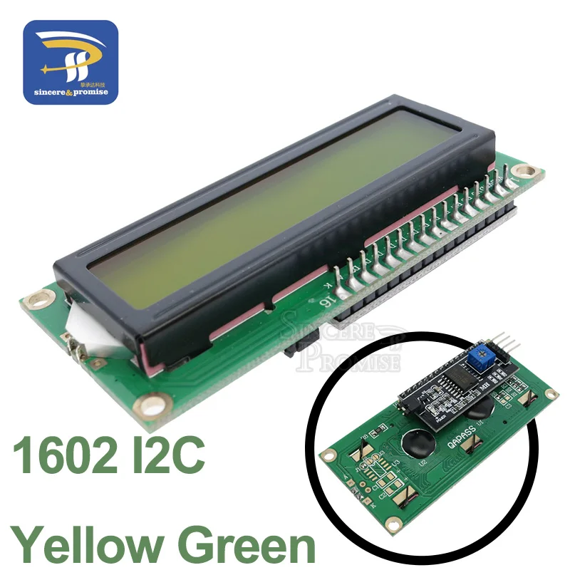 1602 I2C Green ЖК-дисплей 1602 2004 12864 PCF8574T PCF8574 IIC/2c Интерфейс адаптер пластина 5 В синий/желто-зеленый экран для Arduino - Цвет: 1602 I2C Green