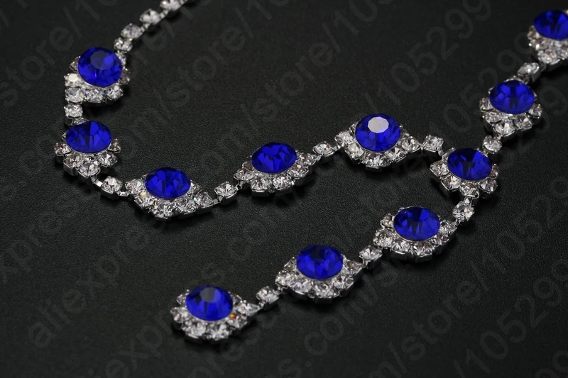 Женский ювелирный комплект из колье и серёг темно синего цвета|jewelry sets|jewelry sets