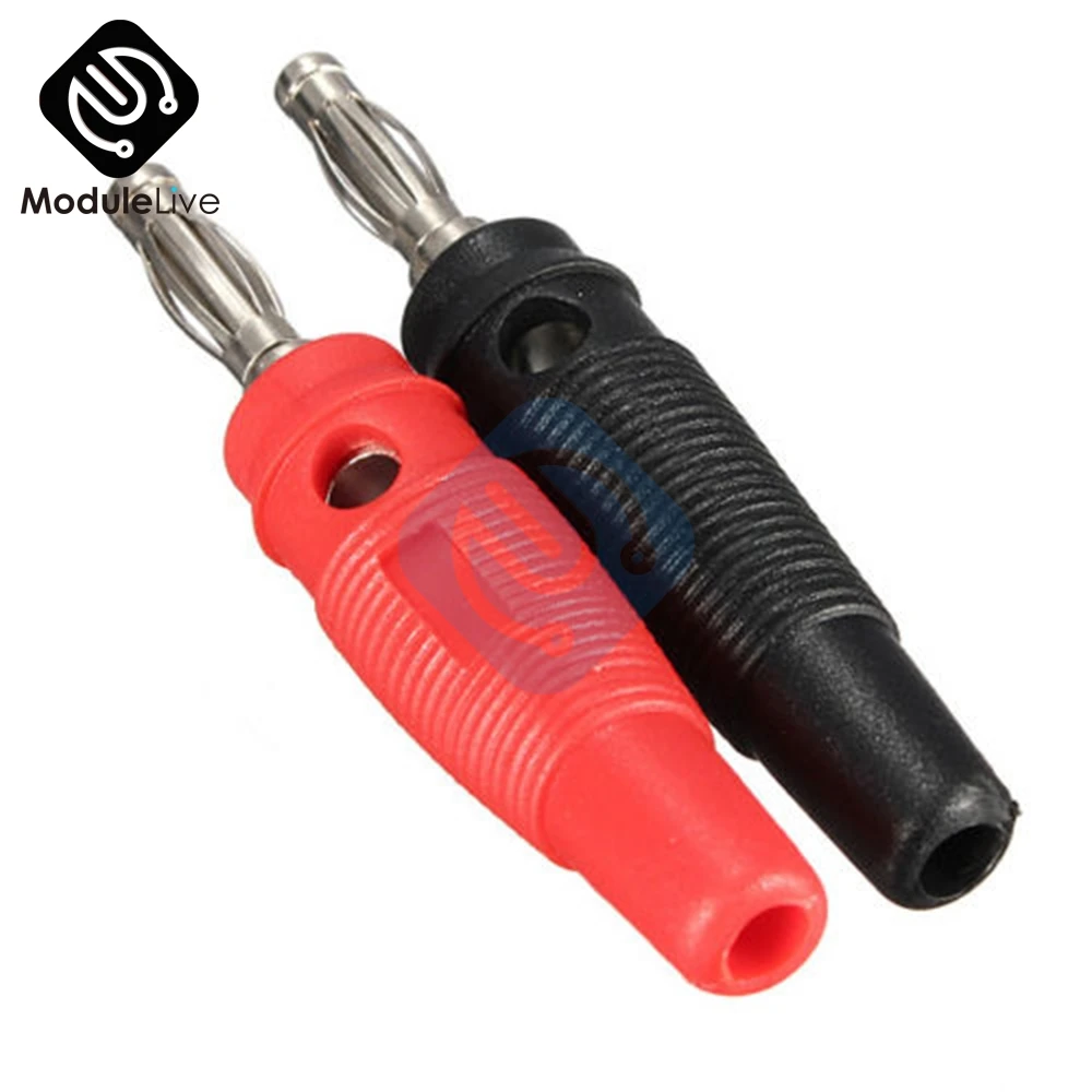 2 шт. никелированный паяльный динамик Банановый штекер аудио разъем красный