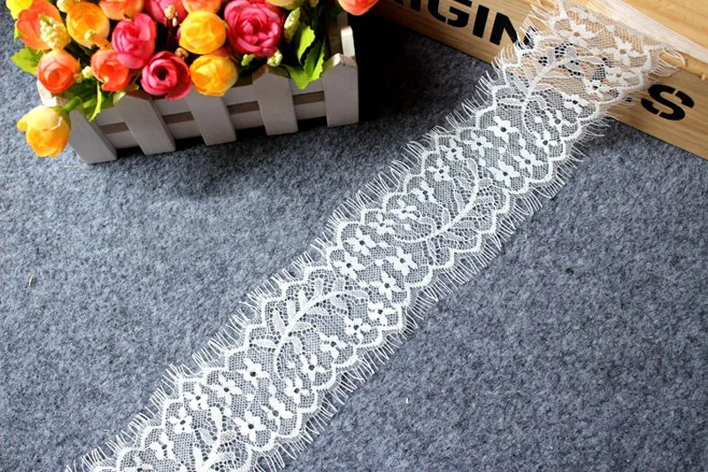 Кружево для ресниц блестящее белое черное кружево отделка эксцентриков 8 см