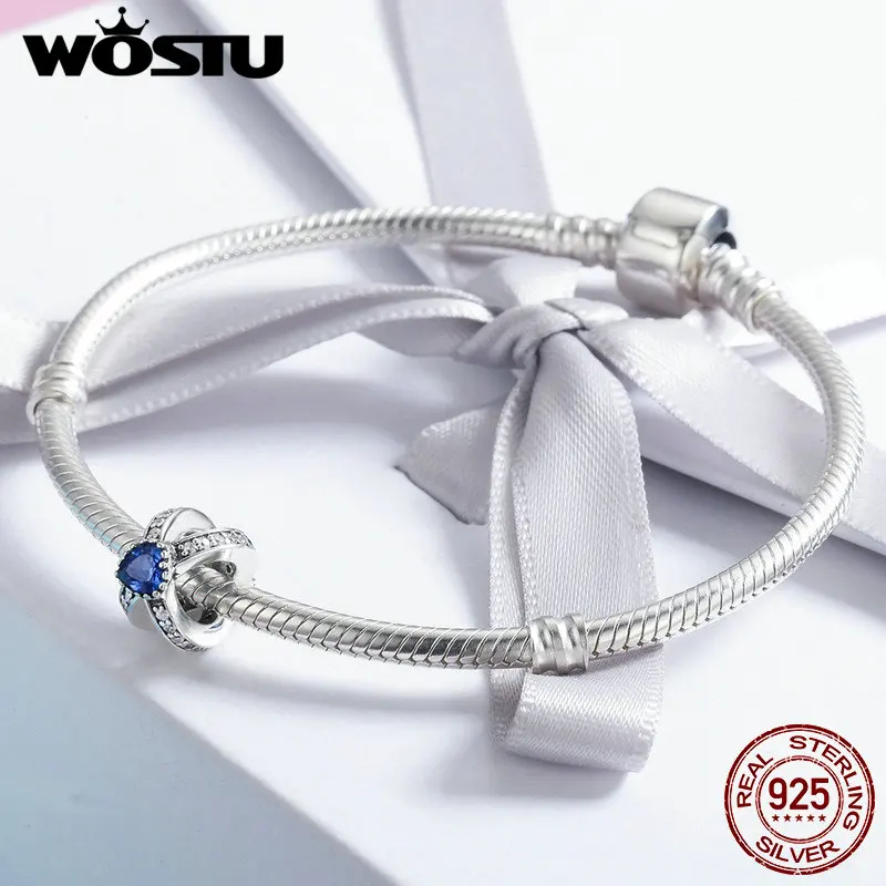 WOSTU 100% 925 пробы Серебряный Love Forever ослепительные AAA CZ кристаллические