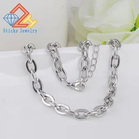 brand trendy chain necklaces white k plated fashion link charm choker necklace for women and men sticks jewelry