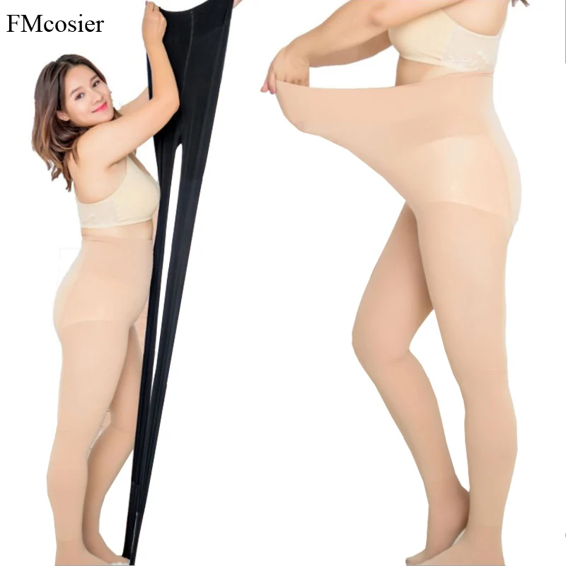 2 предмета Для женщин сексуальные колготки размера плюс 680D эластичные Collant Femme