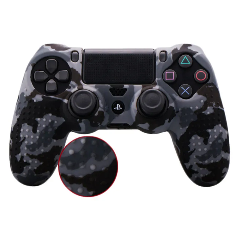 Camo grey 1 шт против скольжения силиконовая крышка кожи для sony Play Station Dualshock 4 PS4 Pro Slim контроллер беспроводной игровые аксессуары - Цвет: Camo grey