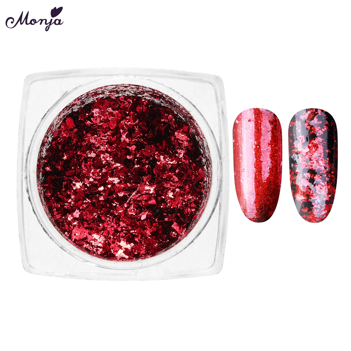 rosered Monja 6 г/кор. дизайн ногтей блестки фольга хлопья Металл волшебное зеркало эффект блестки порошок наклейки DIY украшения маникюрные инструменты - Цвет: rosered