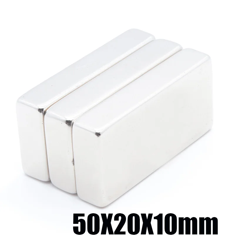 5 шт. 50x20x10 мм N35 прямоугольный постоянный неодимовый магнит магниты супер