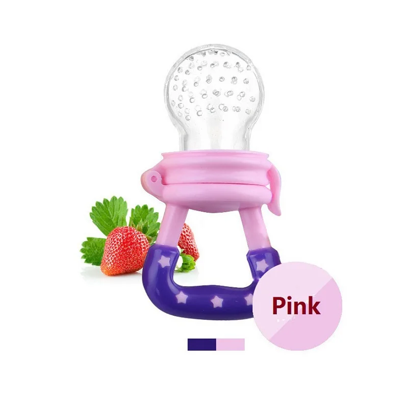 pink Новорожденный ребенок соска Кормление соска-игрушка ребенок мягкий укус Кормление Инструмент игрушка 0-12 месячный ребенок фрукты погремушка - Цвет: pink