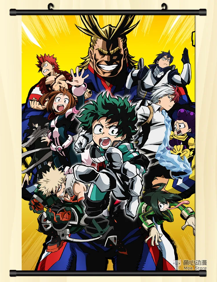 Аниме декоративные картины мой герой Академия bakugo katsuki & OCHACO URARAKA Todoroki Shoto домашний