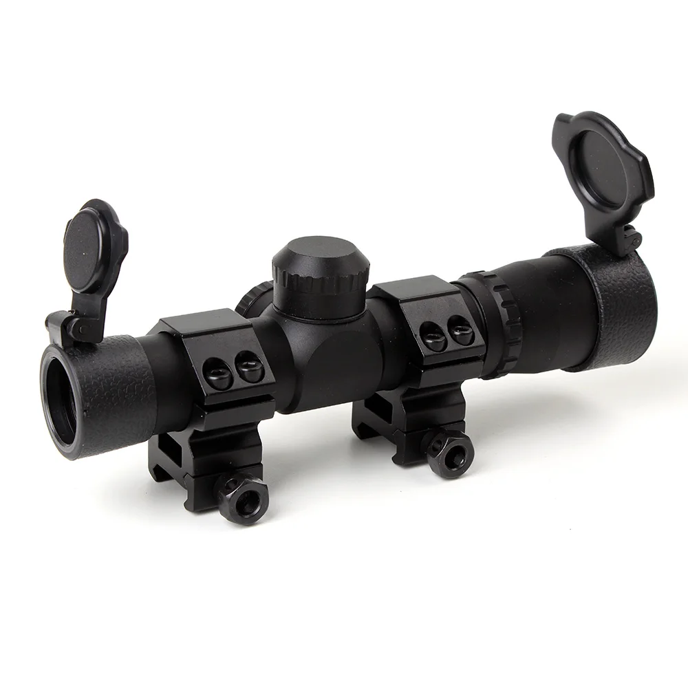 scope and 20mm rings Тактический Ohhunt 4,5x20 1 дюймов компактный охотничий прицел оптический прицел P4 Сетка прицел с откидной крышкой для объектива - Цвет: scope and 20mm rings
