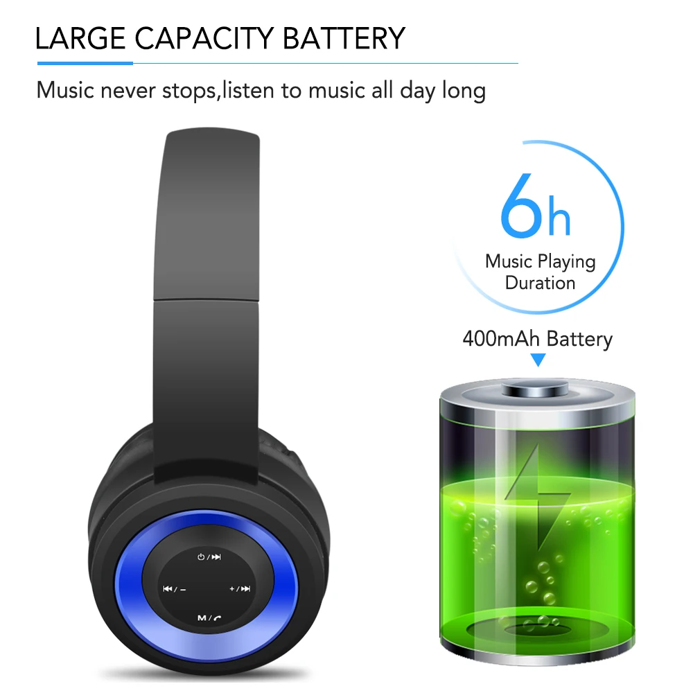 HIFI стерео наушники bluetooth Музыкальная гарнитура FM и поддержка sd карты с микрофоном