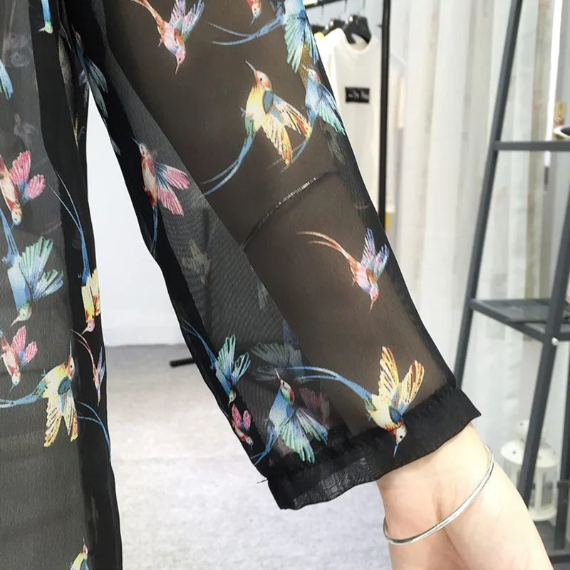 Women Chiffon Kimono Cardigan Floral Printed Long Sleeve Blouse Summer Beach Cover Up Long Tops Boho Loose Ladies Shirts 3 Women Chiffon Kimono Cardigan Floral Printed Long Sleeve Blouse Summer Beach Cover Up Long Tops Boho Loose Ladies Shirts 3