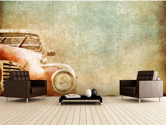 Пользовательские художественные обои винтажный автомобиль 3D Ретро для гостиной