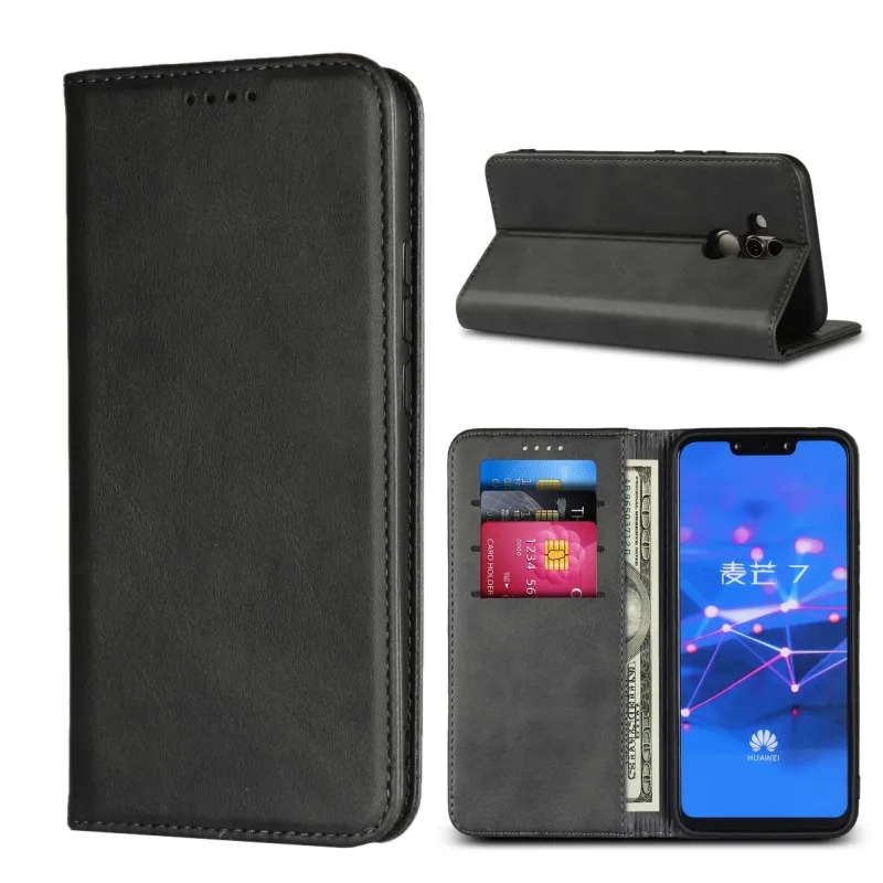 

High Grade Business Leather Magnet Wallet Phone Cover For Huawei Mate 20 Lite Case Stand Cover Celular Coque Etui