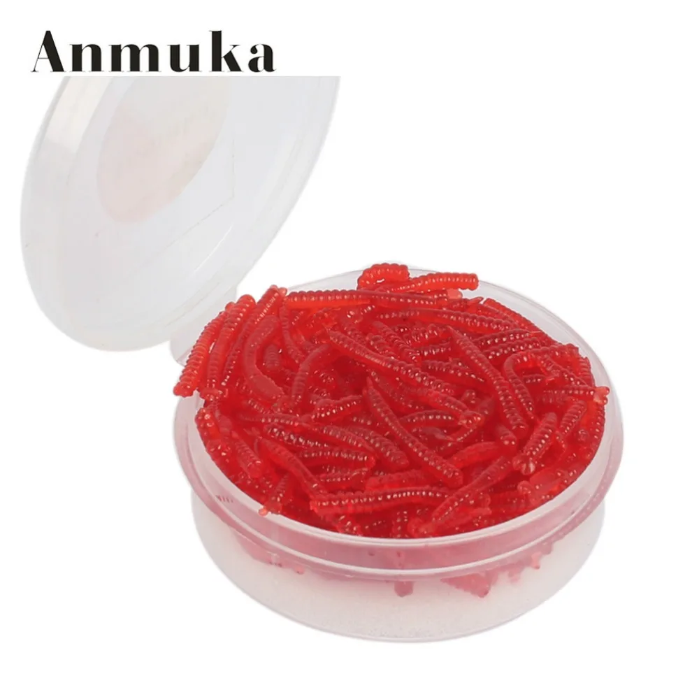Anmuka 200 шт./лот 2.0 см/0.04 грамм Красный Червь Приманки Мягкие Червей Горячей Fshing Takcle