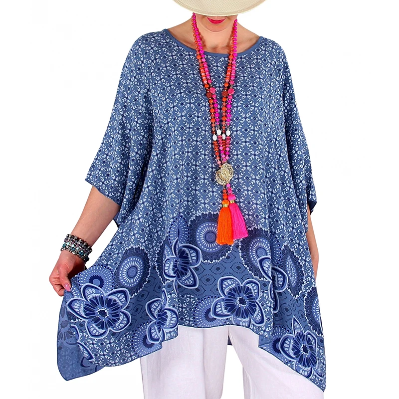 Женское платье летнее праздничное с круглым вырезом повседневное Свободное 3/4